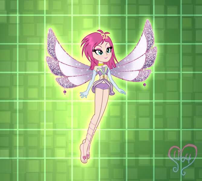 Size: 3800x3408 | Tagged: safe, artist:kova360, artist:lumi-infinite64, derpibooru import, fairy, human, equestria girls, barefoot, barely eqg related, base used, clothes, crossover, enchantix, equestria girls style, equestria girls-ified, fairy wings, feet, gloves, rainbow s.r.l, solo, strapless, tecna, transformation, wings, winx club