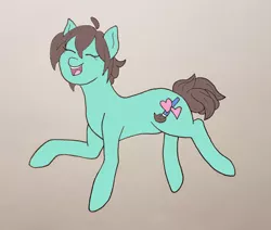 Size: 2460x2090 | Tagged: safe, artist:zosma-art, derpibooru import, earth pony, pony, bouncing, cute, female, happy, mare, paint tool sai, smiling, solo, traditional art