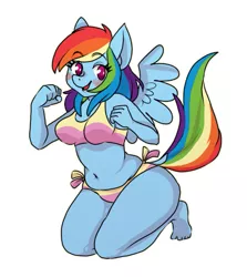 Size: 687x770 | Tagged: adorasexy, anthro, artist:greyeater, barefoot, belly button, bikini, blushing, breasts, busty rainbow dash, chubby, chubby dash, clothes, cute, derpibooru import, doodle, feet, female, kneeling, open mouth, pegasus, plantigrade anthro, plump, rainbow dash, sexy, smiling, solo, suggestive, swimsuit