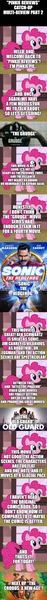 Size: 500x6420 | Tagged: safe, derpibooru import, edit, edited screencap, editor:lord you know who, screencap, pinkie pie, pony, comic:pinkie reviews, comic, doctor eggman, movie review, review, screencap comic, sonic the hedgehog, sonic the hedgehog (2020), sonic the hedgehog (series), the croods, the grudge, the old guard