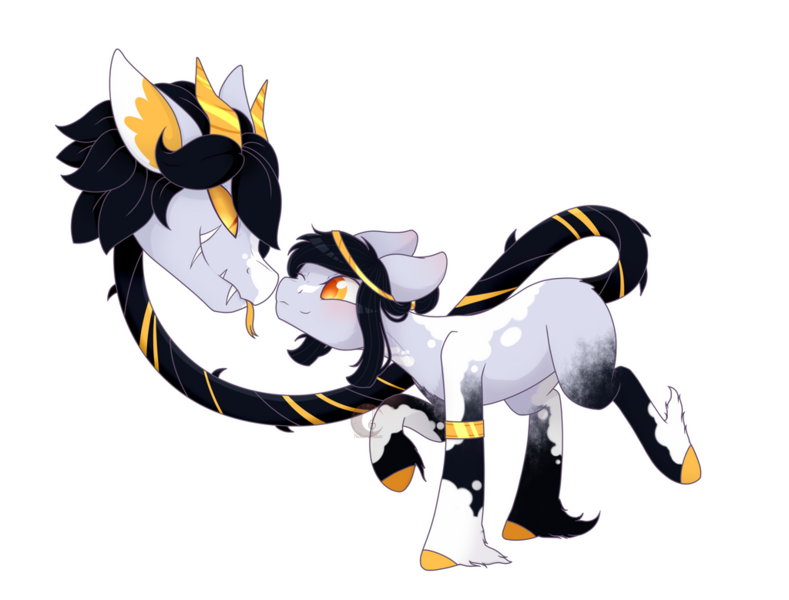 Size: 1024x779 | Tagged: safe, artist:nekoremilia1, derpibooru import, oc, unofficial characters only, earth pony, original species, pony, primal plant pony, augmented tail, closed species, cs, fangs, horns, male, simple background, solo, transparent background