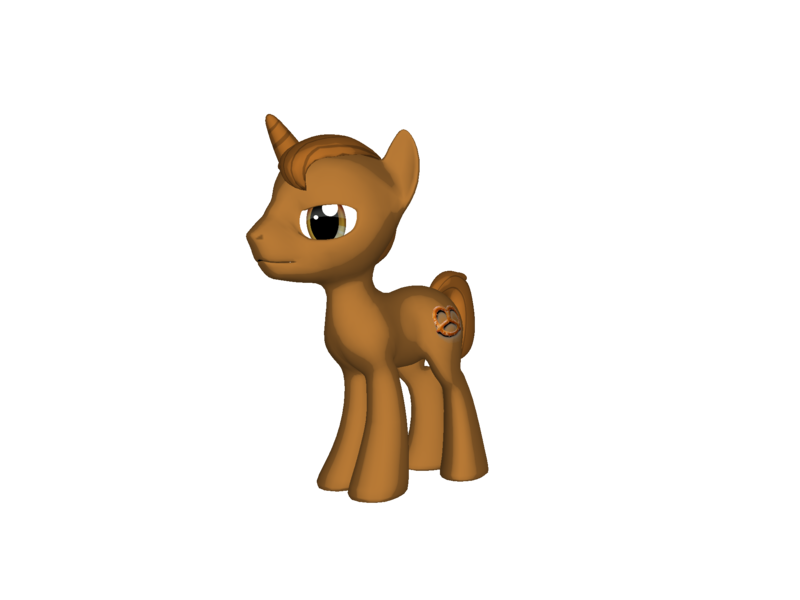 Size: 2000x1500 | Tagged: safe, artist:taionafan369, derpibooru import, oc, oc:pretzel, ponified, pony, unicorn, pony creator, 3d, 3d pony creator, chocolate, food, horn, m&m's, male, ponylumen, pretzel, simple background, solo, transparent background, unicorn oc