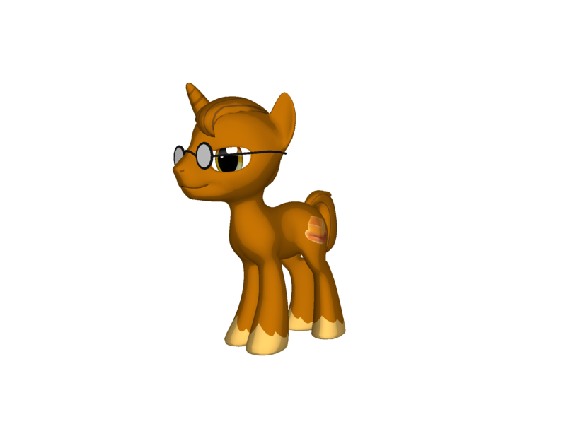 Size: 2000x1500 | Tagged: safe, artist:taionafan369, derpibooru import, oc, oc:caramel, oc:caramel cube, ponified, pony, unicorn, pony creator, 3d, 3d pony creator, caramel (food), caramel cube, chocolate, food, geek, glasses, horn, m&m's, male, ponylumen, simple background, solo, transparent background, unicorn oc, unshorn fetlocks