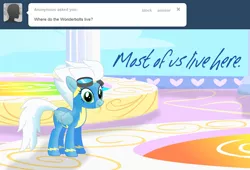 Size: 1280x870 | Tagged: safe, artist:ask-fleetfoot, derpibooru import, fleetfoot, pony, ask-fleetfoot, clothes, liquid rainbow, solo, tumblr, uniform, wonderbolts uniform