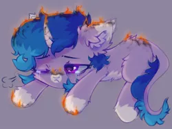 Size: 1408x1056 | Tagged: safe, artist:astralblues, derpibooru import, oc, oc:astral blues, unofficial characters only, pony, unicorn, burning, crying, lying down, solo