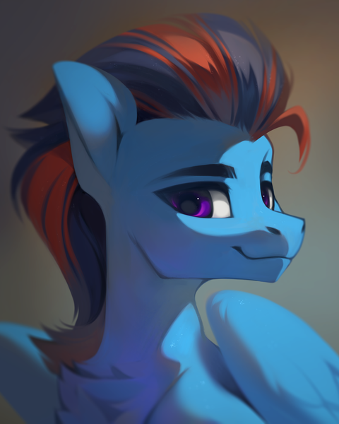 Size: 1784x2230 | Tagged: safe, artist:share dast, derpibooru import, oc, oc:andrew swiftwing, unofficial characters only, pegasus, pony, bust, looking at you, portrait, solo, wings