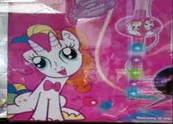 Size: 369x265 | Tagged: safe, derpibooru import, pinkie pie, bicorn, pony, unicorn, abomination, bootleg, derp, horn, kill it, multiple horns, nightmare fuel, not salmon, wat, wtf