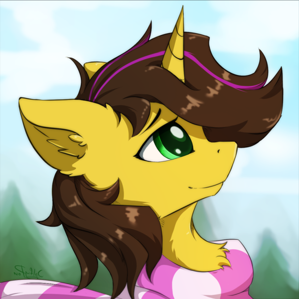 Size: 641x641 | Tagged: safe, artist:wolfypon, derpibooru import, oc, oc:joshua weedminster, unofficial characters only, pony, unicorn, chest fluff, clothes, ear fluff, horn, scarf, solo, unicorn oc