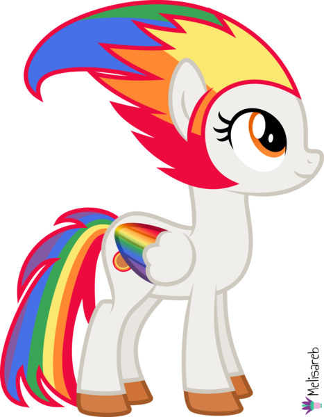 Size: 4000x5142 | Tagged: safe, artist:melisareb, derpibooru import, oc, oc:irene iridium, ponified, unofficial characters only, object pony, original species, pegasus, pony, .svg available, absurd resolution, colored wings, element pony, female, gradient wings, looking up, mare, multicolored hair, multicolored wings, rainbow hair, rainbow tail, rainbow wings, simple background, solo, transparent background, vector, wings