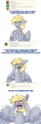 Size: 960x2884 | Tagged: safe, artist:fairyrave, derpibooru import, derpy hooves, pony, lovestruck derpy, blushing, derp, solo