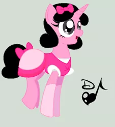 Size: 597x661 | Tagged: safe, artist:latigressa6268808, derpibooru import, ponified, pony, unicorn, bow, clothes, crossover, cute, cutie mark, dress, ella, hair bow, solo, total drama