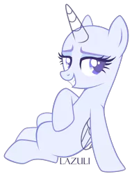 Size: 1936x2552 | Tagged: safe, artist:lazuli, derpibooru import, oc, unofficial characters only, alicorn, pony, alicorn oc, bald, base, eyelashes, grin, horn, signature, simple background, sitting, smiling, solo, transparent background, wings