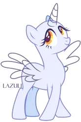 Size: 1521x2304 | Tagged: safe, artist:lazuli, derpibooru import, oc, unofficial characters only, alicorn, pony, alicorn oc, bald, base, eyelashes, horn, looking up, signature, simple background, solo, transparent background, wings