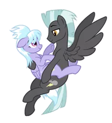 Size: 855x934 | Tagged: source needed, useless source url, safe, artist:felikusstekill, derpibooru import, cloudchaser, thunderlane, female, flying, male, shipping, straight, thunderchaser