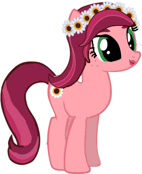 Size: 555x684 | Tagged: safe, artist:twilightsparkle0428, derpibooru import, gloriosa daisy, ponified, pony, equestria girls ponified, floral head wreath, flower, simple background, solo, transparent background