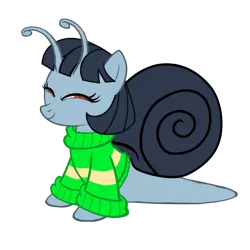 Size: 1200x1200 | Tagged: safe, artist:ponymaan, derpibooru import, oc, oc:sloth, unofficial characters only, original species, snail, snail pony, derpibooru community collaboration, 2021 community collab, clothes, simple background, solo, transparent background