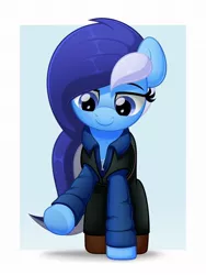 Size: 800x1066 | Tagged: safe, artist:jhayarr23, derpibooru import, oc, oc:brushie brusha, unofficial characters only, earth pony, pony, clothes, cute, female, mare, raised hoof, solo