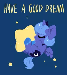Size: 824x925 | Tagged: safe, artist:colorfulcolor233, derpibooru import, princess luna, alicorn, pony, blue background, cute, daaaaaaaaaaaw, eyes closed, female, filly, filly luna, lunabetes, simple background, sleeping, solo, stars, sweet dreams fuel, tangible heavenly object, weapons-grade cute, woona, younger