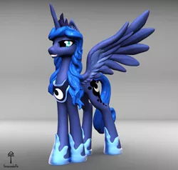 Size: 1515x1440 | Tagged: safe, artist:teonanakatle, derpibooru import, princess luna, pony, 3d, solo