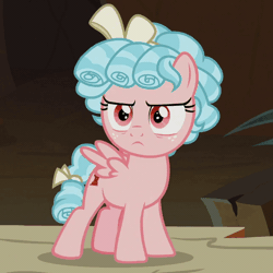 Size: 640x640 | Tagged: safe, derpibooru import, edit, screencap, cozy glow, lord tirek, queen chrysalis, centaur, pegasus, pony, frenemies (episode), animated, better way to be bad, caption, cozy glow is not amused, cozybetes, cozybuse, cropped, cute, disappointed, female, filly, get out, gif, gtfo, image macro, meme, offscreen character, pointing, shocked, text, unamused