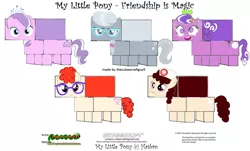 Size: 1259x759 | Tagged: safe, derpibooru import, edit, part of a set, diamond tiara, nursery rhyme, screwball, silver spoon, twist, earth pony, pony, cubee, cubeecraft, female, filly, preview, simple background