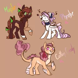 Size: 1000x1000 | Tagged: safe, artist:orphicdove, derpibooru import, oc, oc:cotton candy, oc:maple, oc:phoebe, earth pony, hybrid, pegasus, pony, alternate universe, au:chaoticverse, concept art, offspring, parent:adagio dazzle, parent:bulk biceps, parent:flash sentry, parent:fluttershy, parent:party favor, parent:pinkie pie, parents:cheesejack, parents:flutterbulk, parents:partypie, solo