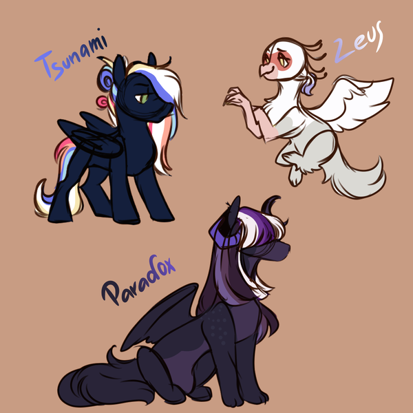 Size: 1000x1000 | Tagged: safe, artist:orphicdove, derpibooru import, draconequus, gryphon, hybrid, pegasus, pony, alternate universe, au:chaoticverse, interspecies offspring, offspring, parent:discord, parent:dumbbell, parent:rainbow dash, parent:soarin', parent:twilight sparkle, parents:discolight, parents:dumbdash, parents:emberity, solo