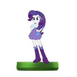 Size: 1024x1024 | Tagged: safe, derpibooru import, edit, edited screencap, editor:mario101, screencap, rarity, equestria girls, amiibo, figure, nintendo, simple background, solo, transparent background