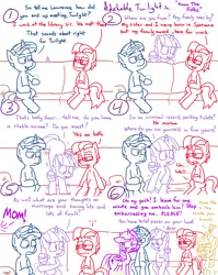 Size: 4779x6013 | Tagged: safe, artist:adorkabletwilightandfriends, derpibooru import, moondancer, night light, twilight sparkle, twilight sparkle (alicorn), twilight velvet, oc, oc:lawrence, alicorn, pony, comic:adorkable twilight and friends, adorkable, adorkable twilight, back, bathroom, blushing, butt, climb over, climbing, comic, couch, crossed legs, cute, dad, dork, embarrassed, face down ass up, family, holiday, humor, interview, living room, love, meeting dad, meeting mom, mom, mothers gonna mother, mug, nervous, parent, plot, relationship, silly, sitting, slice of life, smiling, taking, thanksgiving, that pony sure does want grandfoals, toilet humor, toilet paper