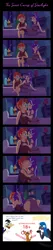 Size: 1536x7267 | Tagged: suggestive, artist:megaanimationfan, derpibooru import, starlight glimmer, sunburst, oc, oc:david, oc:gerald, oc:shauku, anthro, bird, duck, gryphon, human, meerkat, anthro oc, barefoot, bedroom eyes, blushing, breasts, butt, butt touch, candelabra, clothes, comic, costume, feet, female, foot massage, glimmer glutes, griffon oc, hand on head, hercules, holding head, humanized, imminent sex, kissing, lidded eyes, lip bite, looking at each other, making out, male, massage, megara, night, shipping, starburst, starlight's room, straight