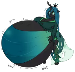 Size: 3500x3350 | Tagged: suggestive, artist:funble, artist:thenypod4, derpibooru import, queen chrysalis, anthro, belly, big belly, big breasts, breasts, broodmother, busty queen chrysalis, huge belly, hyper, hyper belly, hyper pregnancy, impossibly large belly, pregnant, pregnant chrysalis, queen pregalis, reversalis, simple background, stomach noise, transparent background