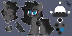 Size: 5111x2593 | Tagged: safe, artist:moonydusk, derpibooru import, oc, oc:moonlight dusk, unofficial characters only, bat pony, pony, bat wings, female, mare, reference sheet, simple background, wings