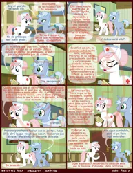 Size: 1600x2071 | Tagged: safe, artist:j5a4, derpibooru import, nurse redheart, oc, earth pony, comic:diagnosis : surprise, abuse, angry, open mouth, spanish