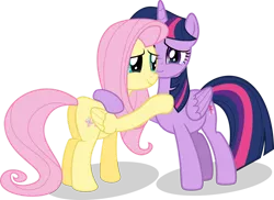 Size: 1024x744 | Tagged: safe, artist:shutterflyeqd, derpibooru import, fluttershy, twilight sparkle, twilight sparkle (alicorn), alicorn, pegasus, pony, butt, crying, cute, female, flutterbutt, hug, lesbian, mare, plot, shipping, simple background, tears of joy, transparent background, twishy, vector