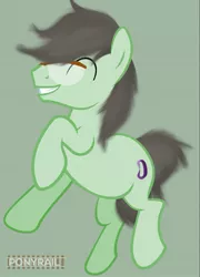 Size: 1153x1597 | Tagged: safe, artist:indonesiarailroadpht, artist:ponyrailartist, derpibooru import, oc, oc:paradox, unofficial characters only, earth pony, pony, close eyes, glasses, male, open mouth, show accurate, simple background, smiling, solo, stallion