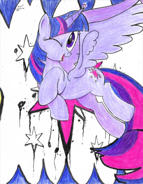 Size: 10192x13136 | Tagged: safe, artist:johnerose126, derpibooru import, twilight sparkle, twilight sparkle (alicorn), alicorn, pony, absurd file size, absurd resolution, magic, solo, traditional art