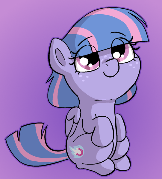 Size: 1110x1232 | Tagged: safe, artist:heretichesh, derpibooru import, wind sprint, pegasus, pony, cute, female, filly, foal, freckles, happy, looking up, sitting, smiling, sprintabetes