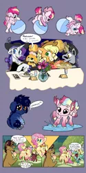 Size: 4000x8000 | Tagged: safe, artist:loryska, derpibooru import, applejack, fluttershy, rarity, trenderhoof, zephyr breeze, oc, oc:ashmeade, oc:brick hoof, oc:indigo sky, oc:ipomoea (loryska), oc:plumeria, earth pony, hybrid, pegasus, pony, unicorn, baby, baby pony, ball, blushing, chest fluff, clothes, cloven hooves, coat markings, colored wings, colored wingtips, colt, crying, dialogue, ear fluff, embarrassed, father and child, father and son, female, filly, flehmen response, floppy ears, gay, glasses, horses doing horse things, interspecies offspring, laughing, leonine tail, lesbian, magic, magical gay spawn, magical lesbian spawn, male, mother and child, mother and son, offspring, parent:applejack, parent:discord, parent:fluttershy, parent:quibble pants, parent:rainbow dash, parent:rarity, parent:trenderhoof, parent:trixie, parent:twilight sparkle, parent:zephyr breeze, parents:discoshy, parents:quibbledash, parents:rarijack, parents:trenderbreeze, parents:twixie, puddle, raised eyebrow, raised leg, rarijack, shipping, snickering, stifling laughter, sweat, tears of laughter, teary eyes, telekinesis, trenderbreeze, unshorn fetlocks, water, wide eyes, wing hands, wings