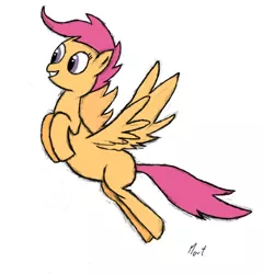 Size: 630x655 | Tagged: safe, artist:lazymort, derpibooru import, scootaloo, pegasus, pony, flying, scootaloo can fly, simple background, solo, white background