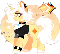 Size: 3600x3235 | Tagged: safe, artist:lazuli, derpibooru import, oc, unofficial characters only, pony, unicorn, chest fluff, choker, clothes, ear piercing, horn, piercing, reference sheet, signature, simple background, solo, transparent background, unicorn oc