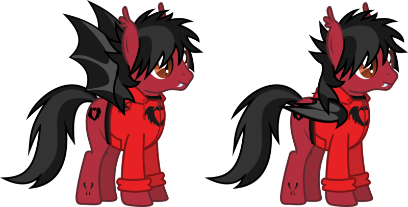 Size: 2750x1395 | Tagged: safe, artist:lightningbolt, derpibooru import, ponified, bat pony, pony, .svg available, bat wings, clandestine industries, clothes, ear fluff, fall out boy, fangs, folded wings, happy, hood, hoodie, male, messy mane, messy tail, pete wentz, reference, shirt, simple background, slit eyes, solo, spread wings, stallion, svg, tattoo, transparent background, undershirt, vector, wings, zipper