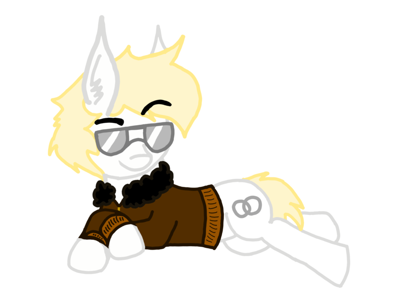 Size: 2745x2059 | Tagged: safe, artist:antique1899, derpibooru import, oc, oc:slingring, unofficial characters only, earth pony, pony, derpibooru community collaboration, 2021 community collab, aviator glasses, blonde, blonde mane, bomber jacket, clothes, digital art, draw me like one of your french girls, ear fluff, glasses, jacket, raised eyebrow, simple background, smiling, smirk, solo, transparent background