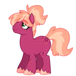 Size: 1024x1024 | Tagged: safe, artist:marty-draws, artist:polymercorgi, derpibooru import, oc, unnamed oc, unofficial characters only, earth pony, pony, base used, blank flank, body freckles, eyebrows visible through hair, female, freckles, hoof polish, large, mare, offspring, parent:big macintosh, parent:cheerilee, parents:cheerimac, simple background, transparent background, unshorn fetlocks