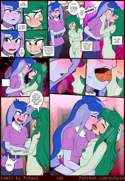 Size: 1485x2145 | Tagged: explicit, artist:pshyzomancer, derpibooru import, princess celestia, princess luna, wallflower blush, comic:public wallflower, equestria girls, blushing, bouncing, breasts, busty wallflower blush, clothed female nude female, comic, complete nudity, dialogue, embarrassed, embarrassed nude exposure, erect nipples, exhibitionism, exhibitionist wallflower, female, image, kissing, lesbian, lunaflower, nightmare luna, nipples, nudist wallflower blush, nudity, open mouth, orgasm, partial nudity, png, public nudity, shipping, speech bubble, streaking, stupid sexy wallflower blush, text, trollestia, unprofessional behavior, vaginal secretions, vice principal luna, wallflower butt