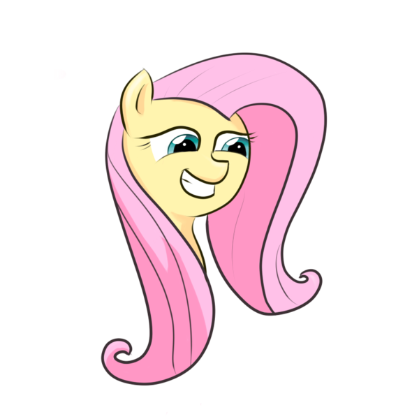 Size: 850x850 | Tagged: safe, artist:lazymort, derpibooru import, fluttershy, pegasus, pony, bust, simple background, smiling, solo, transparent background