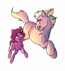 Size: 1370x1492 | Tagged: safe, artist:planecrayon23, derpibooru import, oc, oc:krail, oc:red lotus, unofficial characters only, deer, earth pony, pony, fawn, male, simple background, smiling, stallion, white background