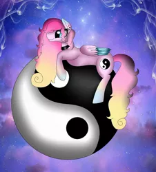 Size: 1080x1193 | Tagged: safe, artist:rxndxm.artist, derpibooru import, oc, unofficial characters only, pegasus, pony, choker, pegasus oc, solo, two toned wings, wings, yin-yang