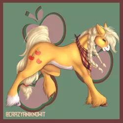 Size: 3000x3000 | Tagged: safe, artist:crazyaniknowit, derpibooru import, applejack, pony, alternate design, solo, unshorn fetlocks