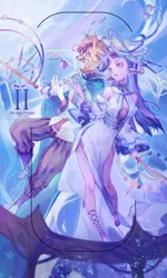 Size: 2374x3947 | Tagged: safe, artist:animesoul, derpibooru import, starlight glimmer, sunburst, anthro, human, duo, female, humanized, male, shipping, starburst, straight, tarot card