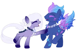 Size: 1024x646 | Tagged: safe, artist:pure-blue-heart, derpibooru import, oc, oc:cavern light, oc:juniper, unofficial characters only, original species, pond pony, female, male, simple background, transparent background